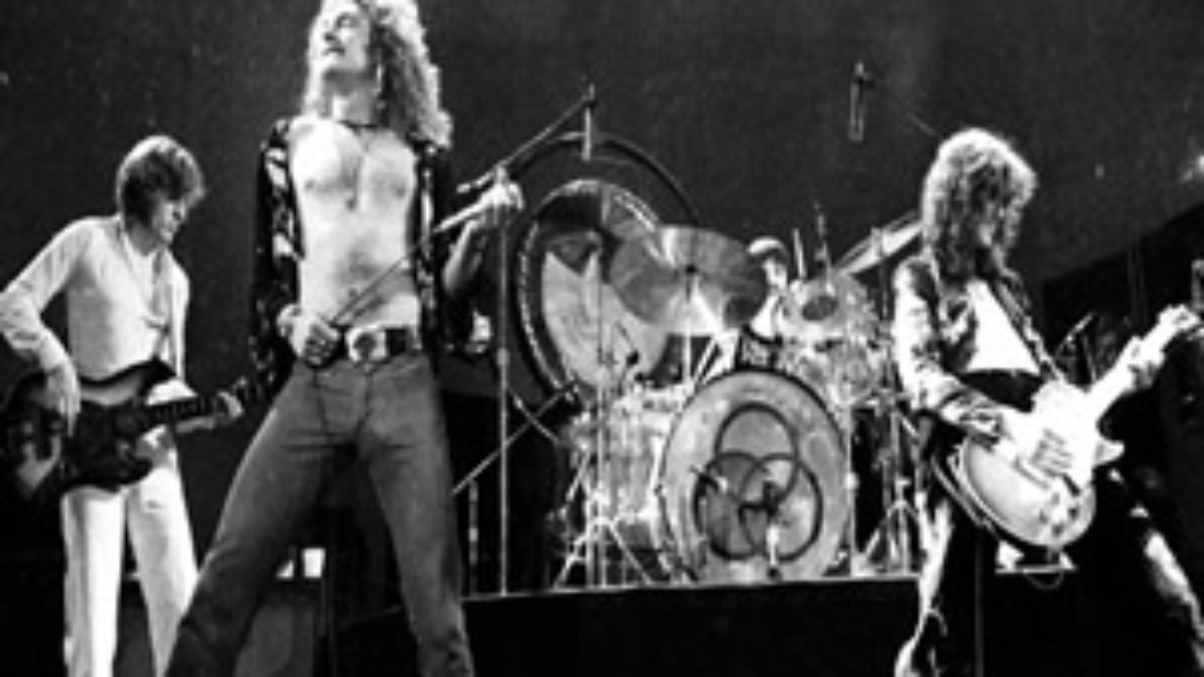 Led Zeppelin on stage in 1973